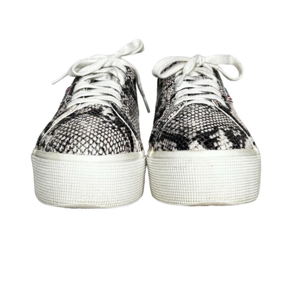 Superga Black/White Snake Print Stacked Platform Lace-Up Sneakers Sz 8.5 W/7Men
